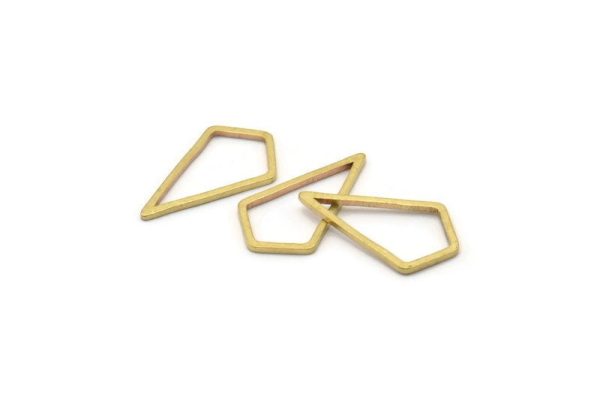 Brass Diamond Charm, 50 Raw Brass Diamond Ring Charms (18x10x0.80mm) D0542 For Sale - Image 2