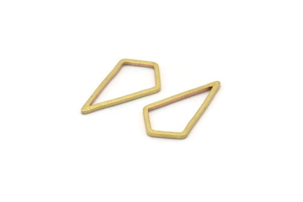 Brass Diamond Charm, 50 Raw Brass Diamond Ring Charms (18x10x0.80mm) D0542 For Sale
