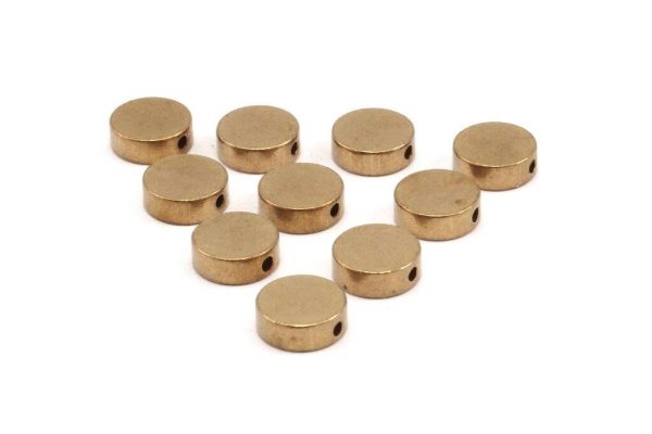 Brass Spacer Bead , 25 Raw Brass Spacer Beads, Spacer Connectors, Round Beads (8x3mm) D0128 Cheap - Image 4