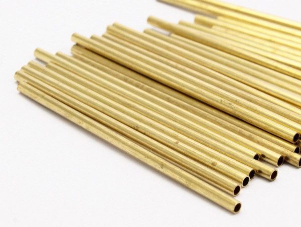 Brass Tube Beads - 50 Raw Brass Tube Beads (2x45mm) Bs 1338 Hot on Sale - Image 4