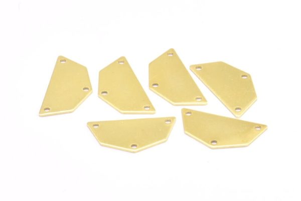 Raw Brass Pendant, 12 Raw Brass Five Edged Geometric Shape Blanks With 3 Holes (25x13x0.80mm) E197 Discount - Image 3