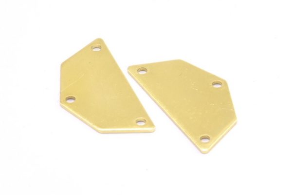 Raw Brass Pendant, 12 Raw Brass Five Edged Geometric Shape Blanks With 3 Holes (25x13x0.80mm) E197 Discount