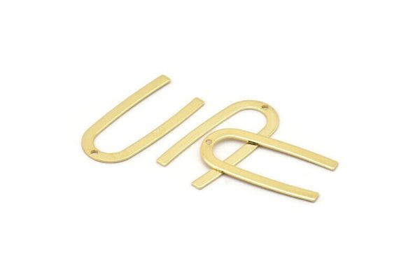 Gold Geometric Charm, 6 Gold Plated Brass U Shaped Pendants With 1 Hole, Charms, Findings (27x13x0.50mm) E019 Q0494 For Cheap - Image 3