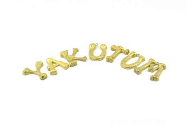 Bamboo N Letter, 3 Oxidized Brass Black Bamboo N Letter Alphabets, Initials, Uppercase, Rustic Style Letter Initial Pendants Online - Image 5