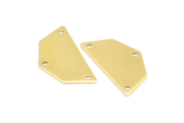 Raw Brass Pendant, 12 Raw Brass Five Edged Geometric Shape Blanks With 3 Holes (25x13x0.80mm) E197 Discount - Image 2