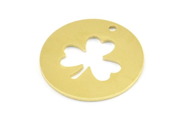 Brass Clover Necklace, 10 Raw Brass Clover Tags With 1 Hole, Findings, Charms (23x0.9mm) K629 Online