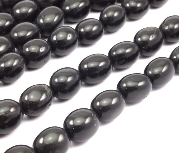 Black Stone 19x15mm Full Strand Gemstone Beads T019 For Sale - Image 4