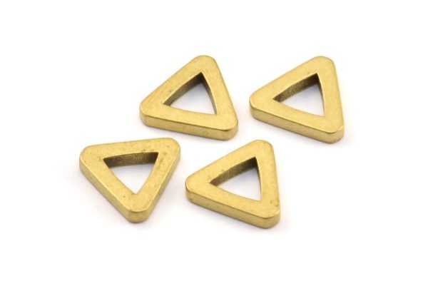 Brass Triangle Charm, 24 Raw Brass Open Triangle Ring Charms (10x2mm) D0019 Hot on Sale