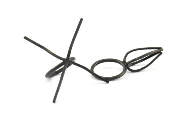 Claw Ring Blank - 2 Oxidized Brass Black  Claw Rings with 4 Claws, Ring Blanks For Natural Stones N0044 S383 Discount - Image 3