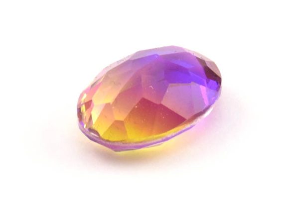 Glass Oval Bead, 2 Glass Yellow And Purple Color Cabochon Oval Bead For Rings (18x13x8mm) GG07 Online Sale
