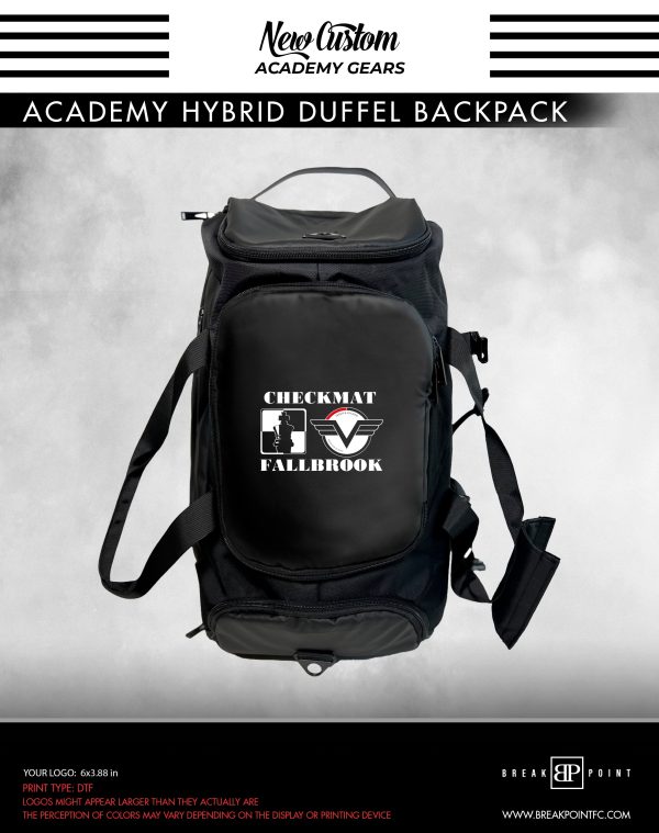CheckMat Fallbrook BJJ Academy Hybrid Duffel Backpack #234 Supply